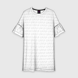 Платье клеш для девочки UXUI white, цвет: 3D-принт