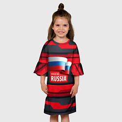 Платье клеш для девочки Red & Black - Russia, цвет: 3D-принт — фото 2