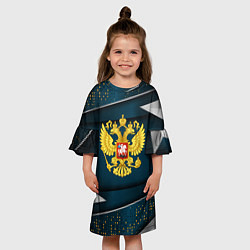 Платье клеш для девочки Russia - dark abstract, цвет: 3D-принт — фото 2