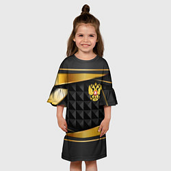 Платье клеш для девочки Gold & black - Russia, цвет: 3D-принт — фото 2