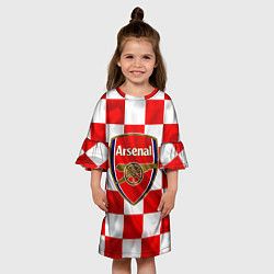 Платье клеш для девочки ФК Арсенал Шах и Мат, цвет: 3D-принт — фото 2