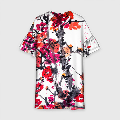 Детское платье Живописная ветка сакуры / 3D-принт – фото 2