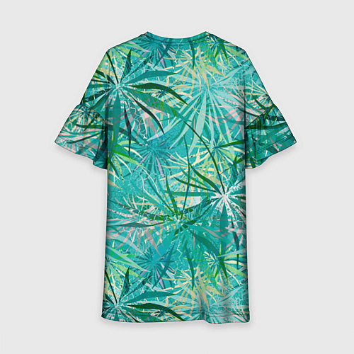 Детское платье Тропические листья на зеленом фоне / 3D-принт – фото 2