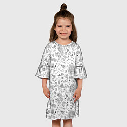 Платье клеш для девочки КУЛИНАРНЫЙ УЗОР, цвет: 3D-принт — фото 2