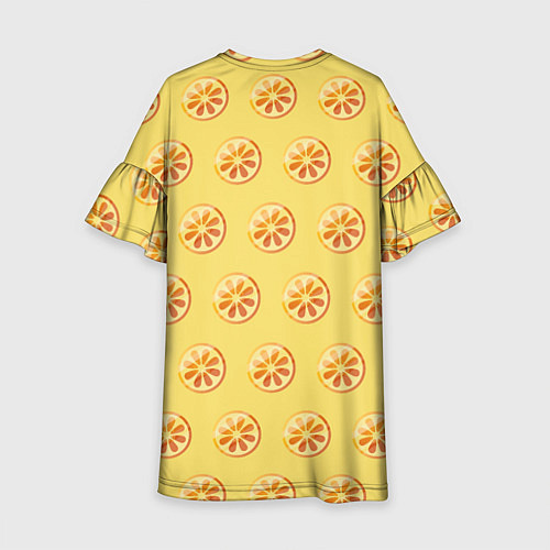 Детское платье Апельсин Паттерн - Желтая версия / 3D-принт – фото 2
