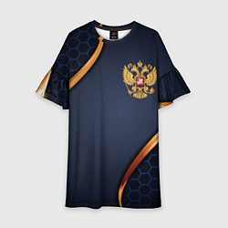 Детское платье Blue & gold герб России