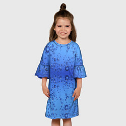 Платье клеш для девочки Капли воды - текстура, цвет: 3D-принт — фото 2