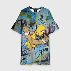 Детское платье Целящийся из рогатки Барт Симпсон на фоне граффити
