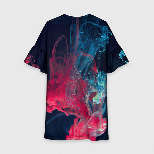 Детское платье Полёт красок во тьме / 3D-принт – фото 2