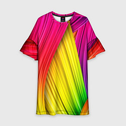 Платье клеш для девочки Multicolored ribbons, цвет: 3D-принт