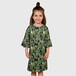Платье клеш для девочки Милитари клякса мини, цвет: 3D-принт — фото 2