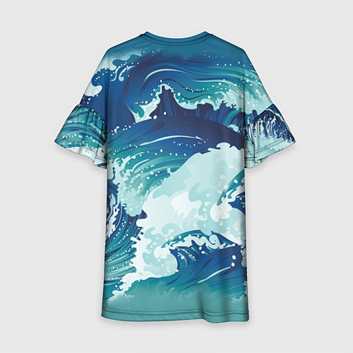 Детское платье Несущиеся морские волны / 3D-принт – фото 2