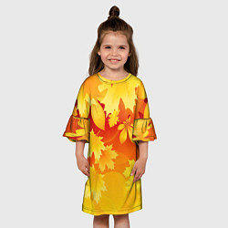 Платье клеш для девочки Символ осени, цвет: 3D-принт — фото 2