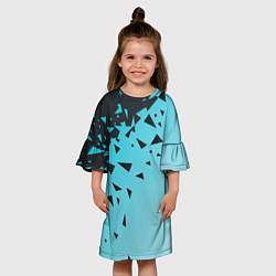 Платье клеш для девочки Осколки Абстракции, цвет: 3D-принт — фото 2