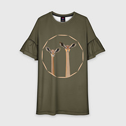 Детское платье Пара жирафовых газелей геренук