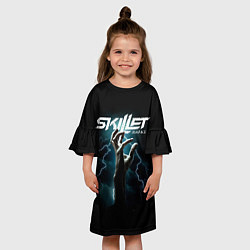 Платье клеш для девочки Группа Skillet, цвет: 3D-принт — фото 2