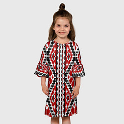 Платье клеш для девочки Вышивка геометрический узор крест, цвет: 3D-принт — фото 2
