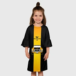 Платье клеш для девочки Авто ford mustang, цвет: 3D-принт — фото 2