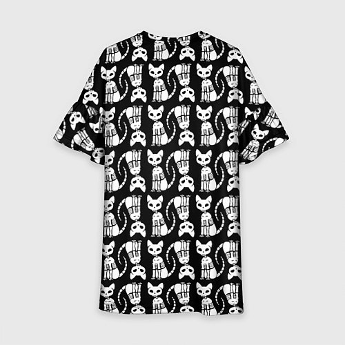 Детское платье Скелет кошки - Halloween pattern / 3D-принт – фото 2