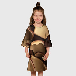Платье клеш для девочки Кусочки шоколадных яйиц, цвет: 3D-принт — фото 2
