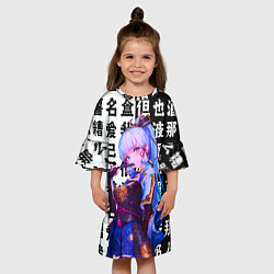 Платье клеш для девочки Камисато Аяка - Genshin Impact, цвет: 3D-принт — фото 2