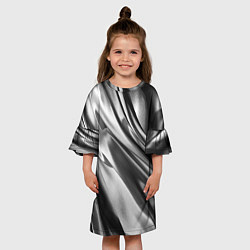 Платье клеш для девочки Объёмный сатин - текстура, цвет: 3D-принт — фото 2