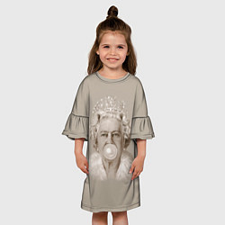 Платье клеш для девочки Королева Елизавета, цвет: 3D-принт — фото 2