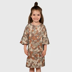 Платье клеш для девочки Цифровой камуфляж - серо-коричневый, цвет: 3D-принт — фото 2