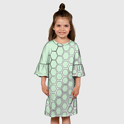 Платье клеш для девочки Соты в геометрии, цвет: 3D-принт — фото 2