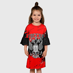 Платье клеш для девочки Каменный герб России, цвет: 3D-принт — фото 2