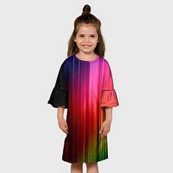 Платье клеш для девочки Цветной спектр, цвет: 3D-принт — фото 2