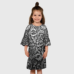 Платье клеш для девочки Стальные узоры, цвет: 3D-принт — фото 2
