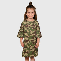 Платье клеш для девочки Камуфляж ВСР-98 Флора, цвет: 3D-принт — фото 2