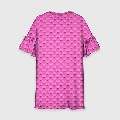 Детское платье Геометрический современный розовый однотонный узор / 3D-принт – фото 2