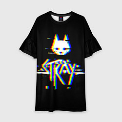 Платье клеш для девочки Stray glitch logo, цвет: 3D-принт