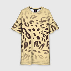 Платье клеш для девочки Пятнистые леопардовые узоры, цвет: 3D-принт