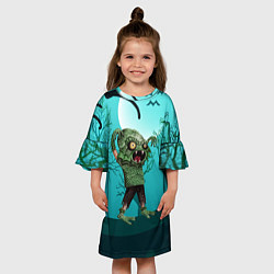 Платье клеш для девочки Монстр Ктулху, цвет: 3D-принт — фото 2