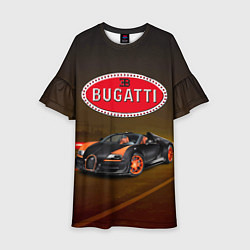 Платье клеш для девочки Bugatti на ночной дороге, цвет: 3D-принт