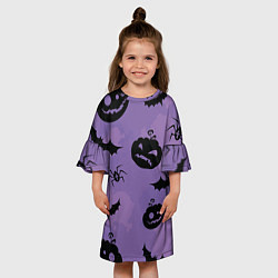 Платье клеш для девочки Ужасы ночи, цвет: 3D-принт — фото 2