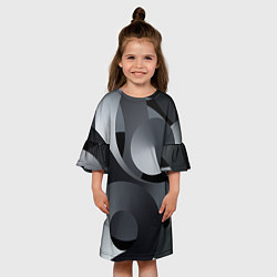 Платье клеш для девочки Спирали абстракция, цвет: 3D-принт — фото 2