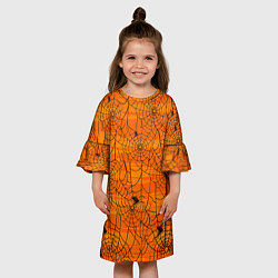 Платье клеш для девочки Паучье логово, цвет: 3D-принт — фото 2