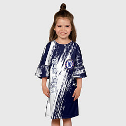 Платье клеш для девочки Фк челси, цвет: 3D-принт — фото 2