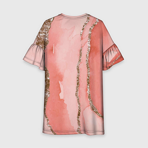 Детское платье Розовое золото акварель / 3D-принт – фото 2