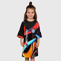 Платье клеш для девочки BMW M Power - Germany, цвет: 3D-принт — фото 2