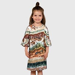 Платье клеш для девочки Натуральный природный камень агат, цвет: 3D-принт — фото 2