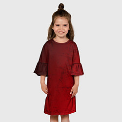 Платье клеш для девочки Темно - красный гранж, цвет: 3D-принт — фото 2