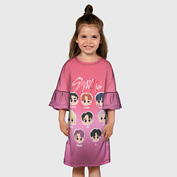 Платье клеш для девочки Chibi Stray Kids, цвет: 3D-принт — фото 2