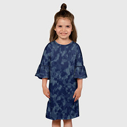 Платье клеш для девочки Сизый камуфляж, цвет: 3D-принт — фото 2
