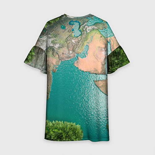 Детское платье Карта Земли / 3D-принт – фото 2