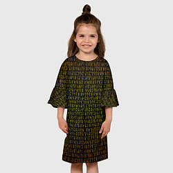 Платье клеш для девочки Золотой рунический алфавит, цвет: 3D-принт — фото 2